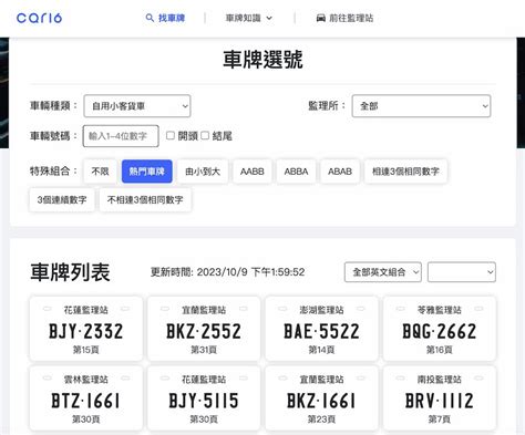 車牌號碼查詢|機車、汽車車牌選號查詢